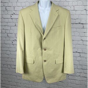 Cairns Khaki Cotton 3 Button Vented Notch Blazer Sport Coat France Made Size 43